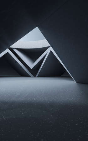 Empty round room, sense of space, 3d rendering. Computer digital drawing.の写真素材