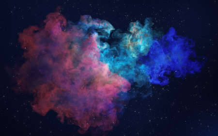 Nebulae and colored smoke, 3d rendering. Computer digital drawing.の写真素材