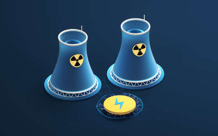 The concept of nuclear energy, 3d rendering. Computer digital drawing.の写真素材