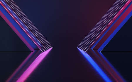 Empty room with black background, 3d rendering. Computer digital drawing.