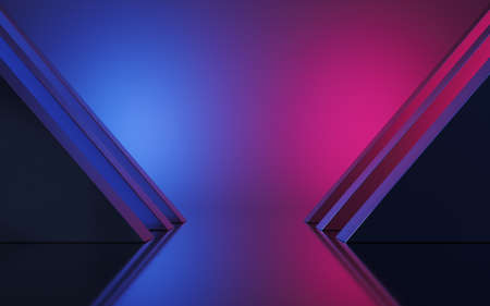 Empty room with black background, 3d rendering. Computer digital drawing.の写真素材