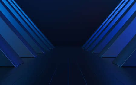 Empty room with black background, 3d rendering. Computer digital drawing.