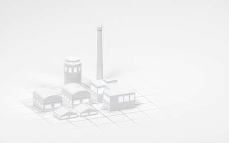 Chimney with white background, 3d rendering. Computer digital drawing.の写真素材