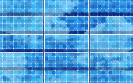 Solar panel, solar energy, 3d rendering. Computer digital drawing.の写真素材
