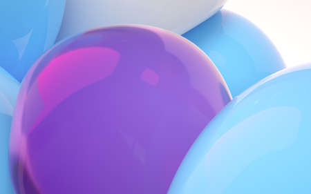 Bouncy and abstract balls, 3d rendering. Computer digital drawing.の写真素材