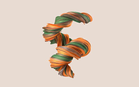 Abstract flowing gradient lines, 3d rendering. Computer digtal drawing.