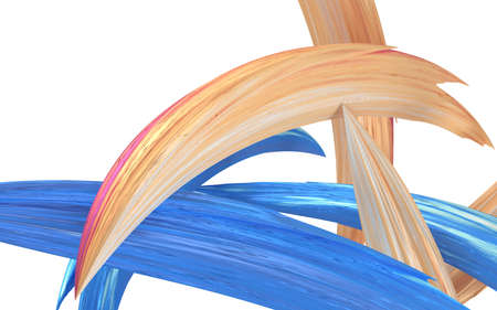 Abstract flowing gradient lines, 3d rendering. Computer digital drawing.の写真素材