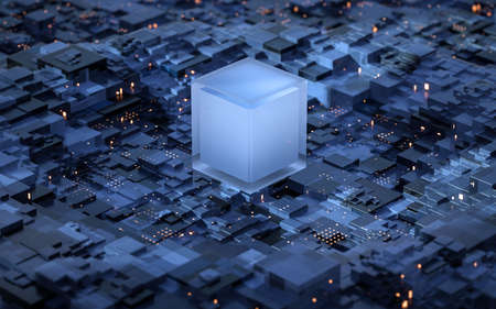 Circuit and materials, science and technology, 3d rendering. Computer digital drawing.の写真素材