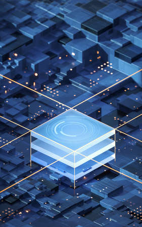 Circuit and materials, science and technology, 3d rendering. Computer digital drawing.の写真素材