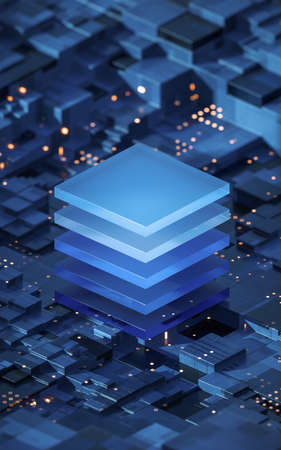 Circuit and materials, science and technology, 3d rendering. Computer digital drawing.の写真素材