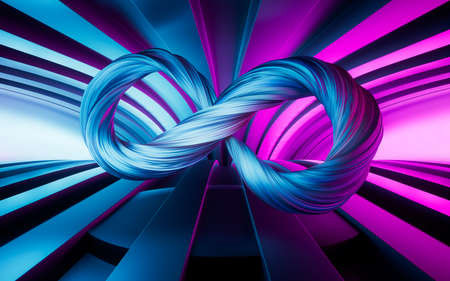 Abstract cloth, Mobius belt, 3d rendering. Computer digital drawing.の写真素材