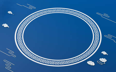 Chinese style wallpaper and background, 3d rendering. Computer digital drawing.の写真素材