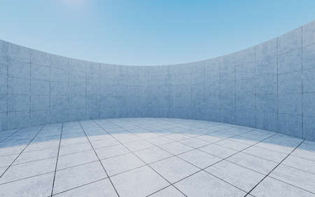 Abstract concrete buildings with open background, 3d rendering. Computer digital drawing.の写真素材