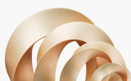 Golden curve frame background, 3d rendering. Computer digital drawing.の写真素材