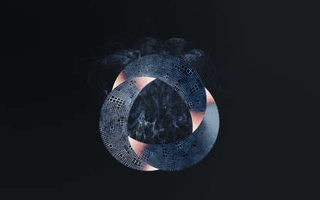 Dark metal Mobius Strip, 3d rendering. Computer digital drawing.