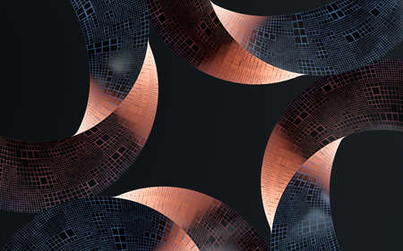 Abstract curve geometry background, 3d rendering. Computer digital drawing.