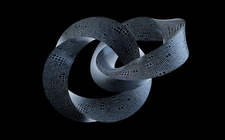 Dark metal Mobius Strip, 3d rendering. Computer digital drawing.の写真素材