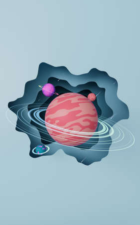 Planet in the outer space, 3d rendering. Computer digital drawing.