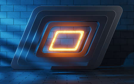 Abstract rhombus frame background, 3d rendering. Computer digital drawing.