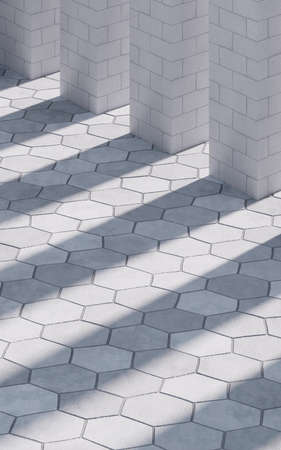 Empty outdoor ground background, 3d rendering. Computer digital drawing.