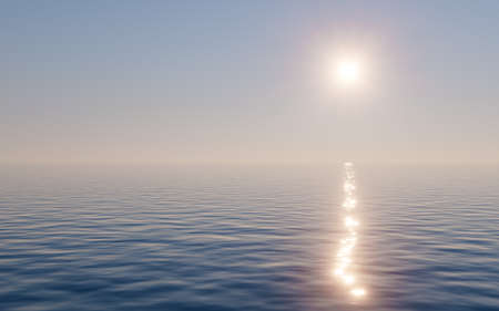 Sunlight and water surface, 3d rendering. Computer digital drawing.の写真素材