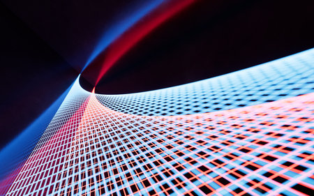 Glowing neon lines, 3d rendering. Computer digital drawing.