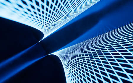 Glowing neon lines, 3d rendering. Computer digital drawing.の写真素材