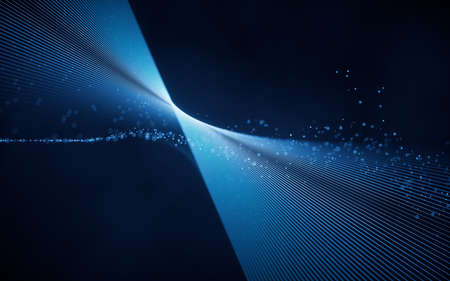 Glowing laser lines, abstract background, 3d rendering. Computer digital drawing.