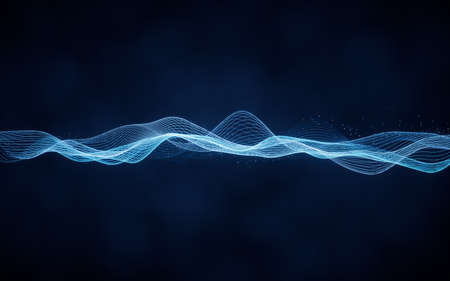 Flowing wave lines, curve pattern, 3d rendering. Computer digital drawing.の写真素材