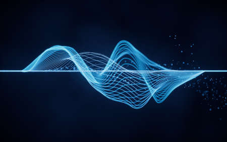 Flowing wave lines, curve pattern, 3d rendering. Computer digital drawing.