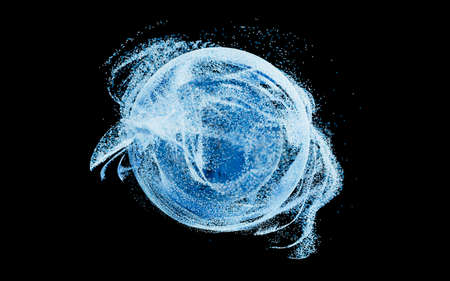 Wave particles, fantasy background, 3d rendering. Computer digital drawing.の写真素材