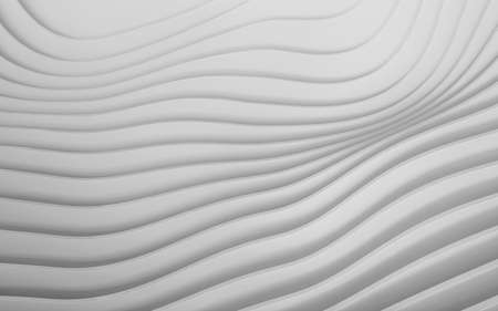 White geometry stripe, minimal background, 3d rendering. Computer digital drawing.