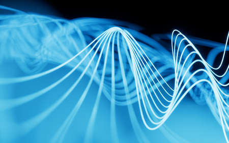 Abstract neon curve background, 3d rendering. Computer digital drawing.
