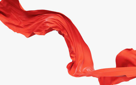 Flowing wave cloth, 3d rendering. Computer digital drawing.の写真素材