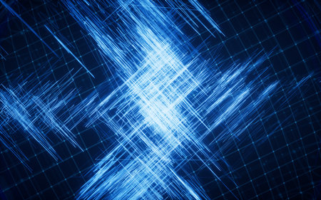 Random sketch lines background, 3d rendering. Computer digital drawing.の写真素材