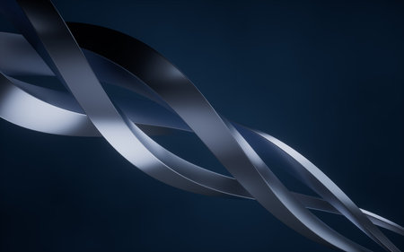 Metallic curve geometry background, 3d rendering. Computer digital drawing.の写真素材