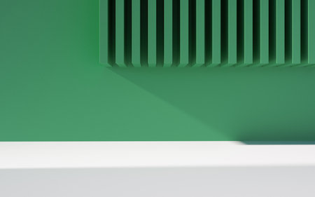 Empty building structure with geometric structure, 3d rendering. Computer digital drawing.の写真素材