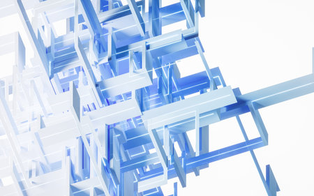 Abstract geometry line structure, 3d rendering. Computer 3d digital drawing.