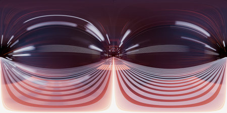 Digital cyberspace, sci-fi concept tunnel, 3d rendering. 360-degree seamless panoramic view....