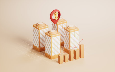 Residential house with investment concept, 3d rendering. Computer digital drawing.の写真素材