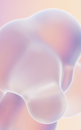 Transparent gradient bubbles, 3d rendering. Computer digital drawing.の写真素材