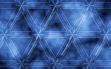 Abstract triangle shape geometry, 3d rendering. Computer digital drawing.