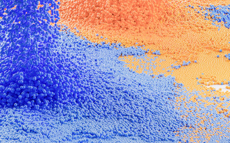 Density balls, abstract geometric background, 3d rendering. Computer digital drawing.の写真素材