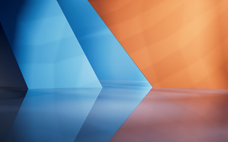 Abstract geometric interior structure, 3d rendering. Digital drawing.の写真素材