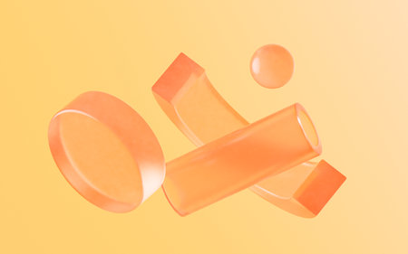 Abstract glass geometries, 3d rendering. Digital drawing.の写真素材