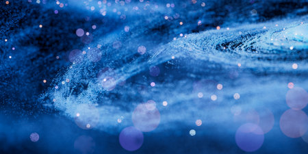 Colorful nebula with density glowing particles, 3d rendering. Digital drawing.の写真素材