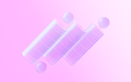 Abstract glass geometries, 3d rendering. Digital drawing.の写真素材