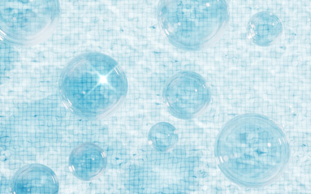 Water surface with caustic phenomenon, 3d rendering. Digital drawing.の写真素材