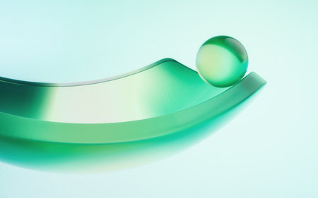 Gradient transparent geometry background, 3d rendering. Digital drawing.の写真素材