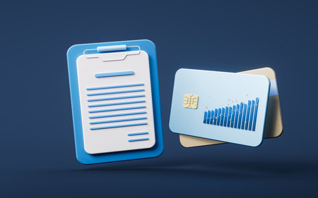 Bank card with 3d cartoon style, 3d rendering. Digital drawing.